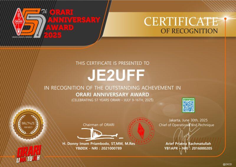 ORARI Anniversary