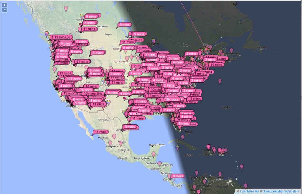 北米への電波伝搬