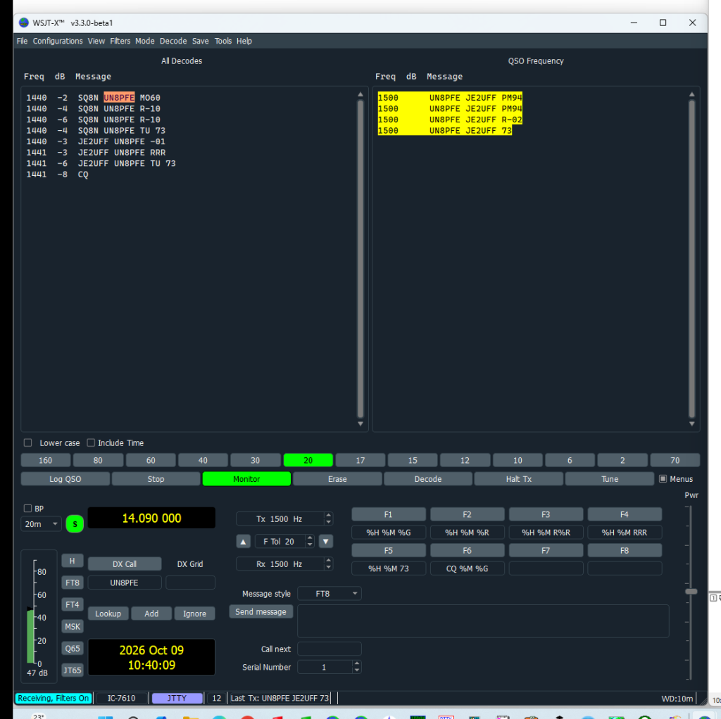 20m　JTTY